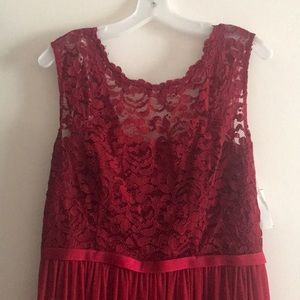 David’s Bridal gown in Apple Red